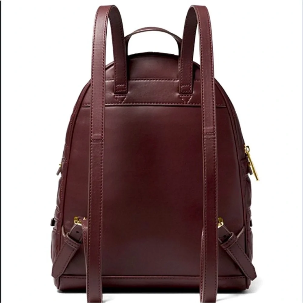 Michael Kors Rhea Medium Quilted Leather Backpack In Barolo